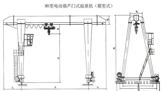 厢型单梁龙门吊结构图