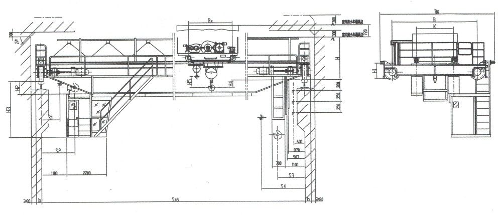 QDY型5-50（10）吨吊钩桥式吊运熔融金属用起重机外形尺寸图.jpg