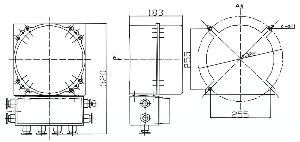 BDK(2)61-20隔爆型电气控制箱外形尺寸图