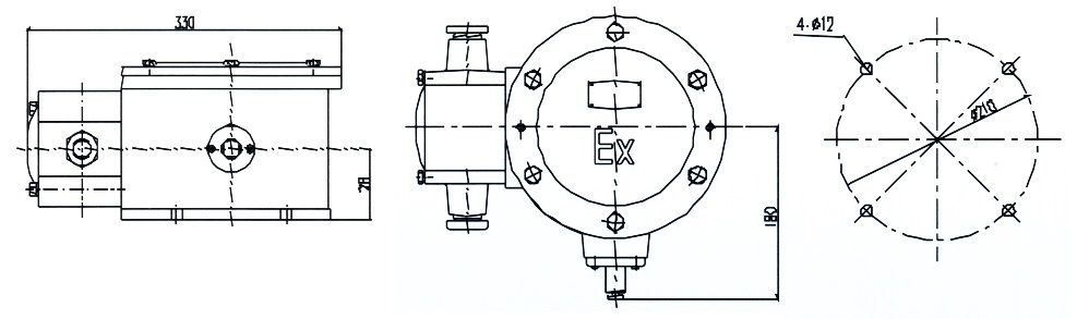 BLXH101-40隔爆型限位开关外形尺寸图